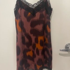 Zara Mini Satin Slip Dress - Animal Print. Size:Medium. True to size. Like new!